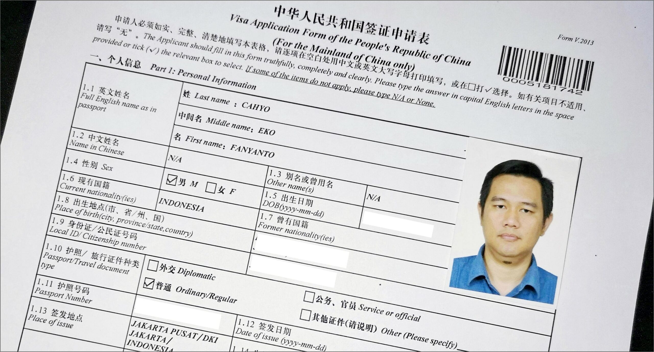Contoh Surat Permohonan Visa China