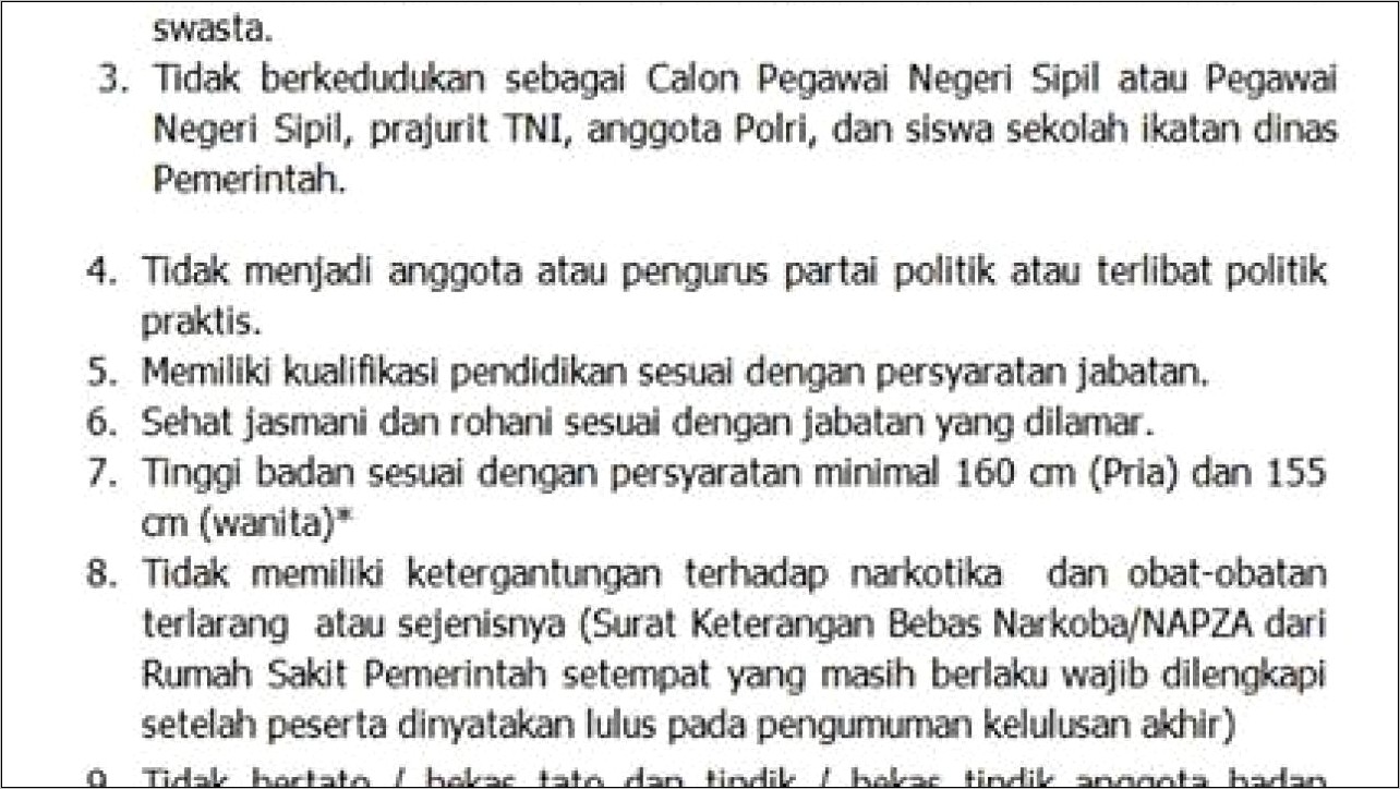 Contoh Surat Pernyataan Pendaftaran Cpns 2018