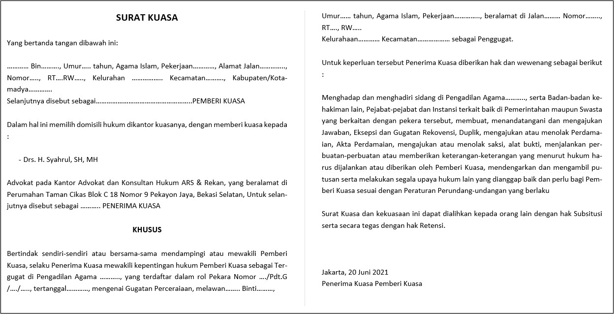 Contoh Surat Pernyataan Penerimaan Pesangon