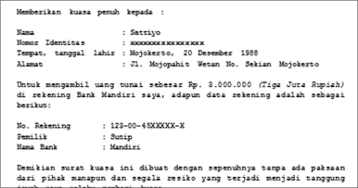 Contoh Surat Pernyataan Pengakuan Penggelapan Uang Perusahaan