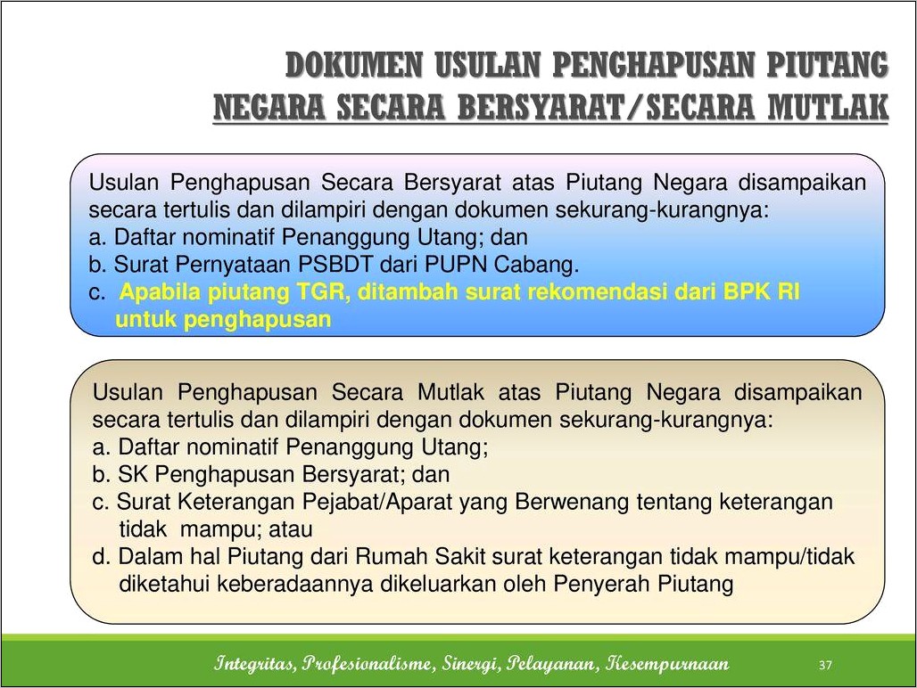 Contoh Surat Pernyataan Penghapusan Piutang