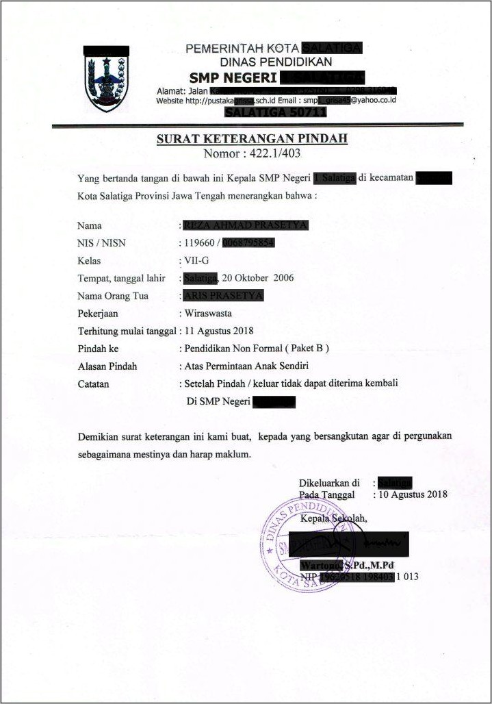 Contoh Surat Pernyataan Pengunduran Diri Dari Kepala Sekolah