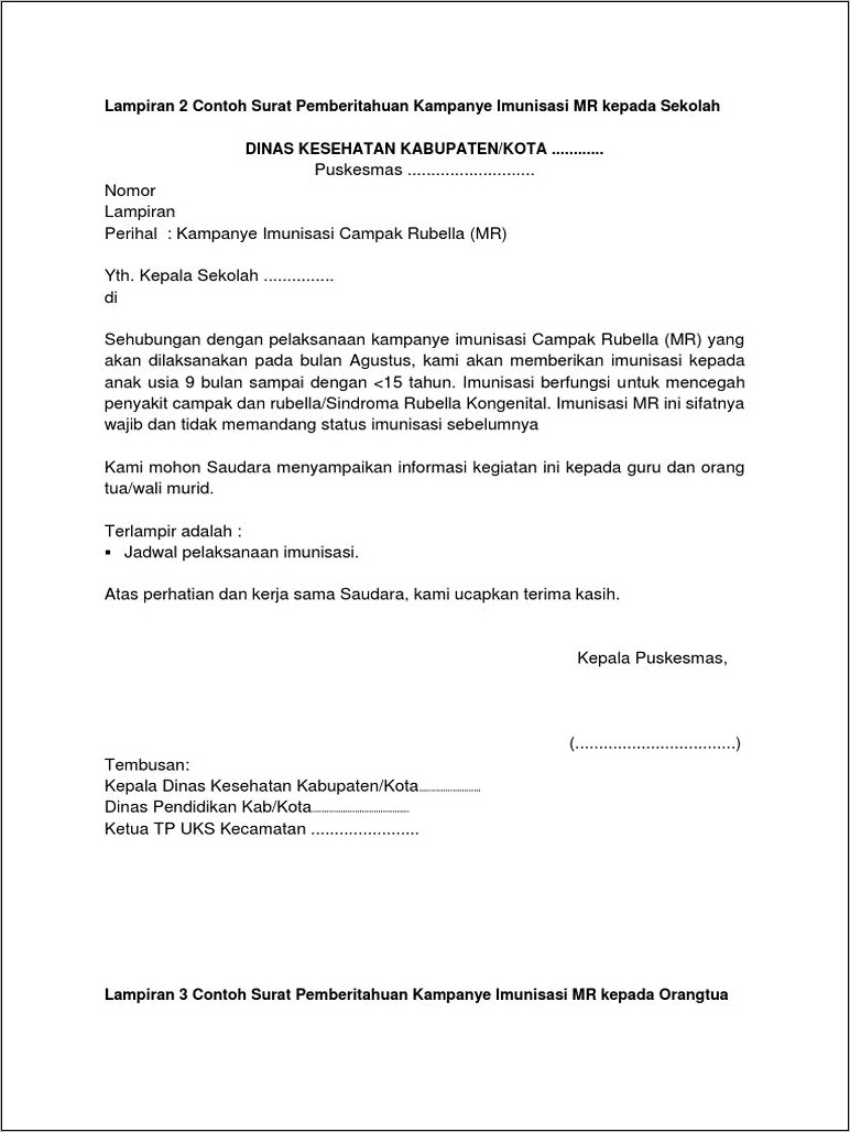 Contoh Surat Pernyataan Penolakan Imunisasi Mr