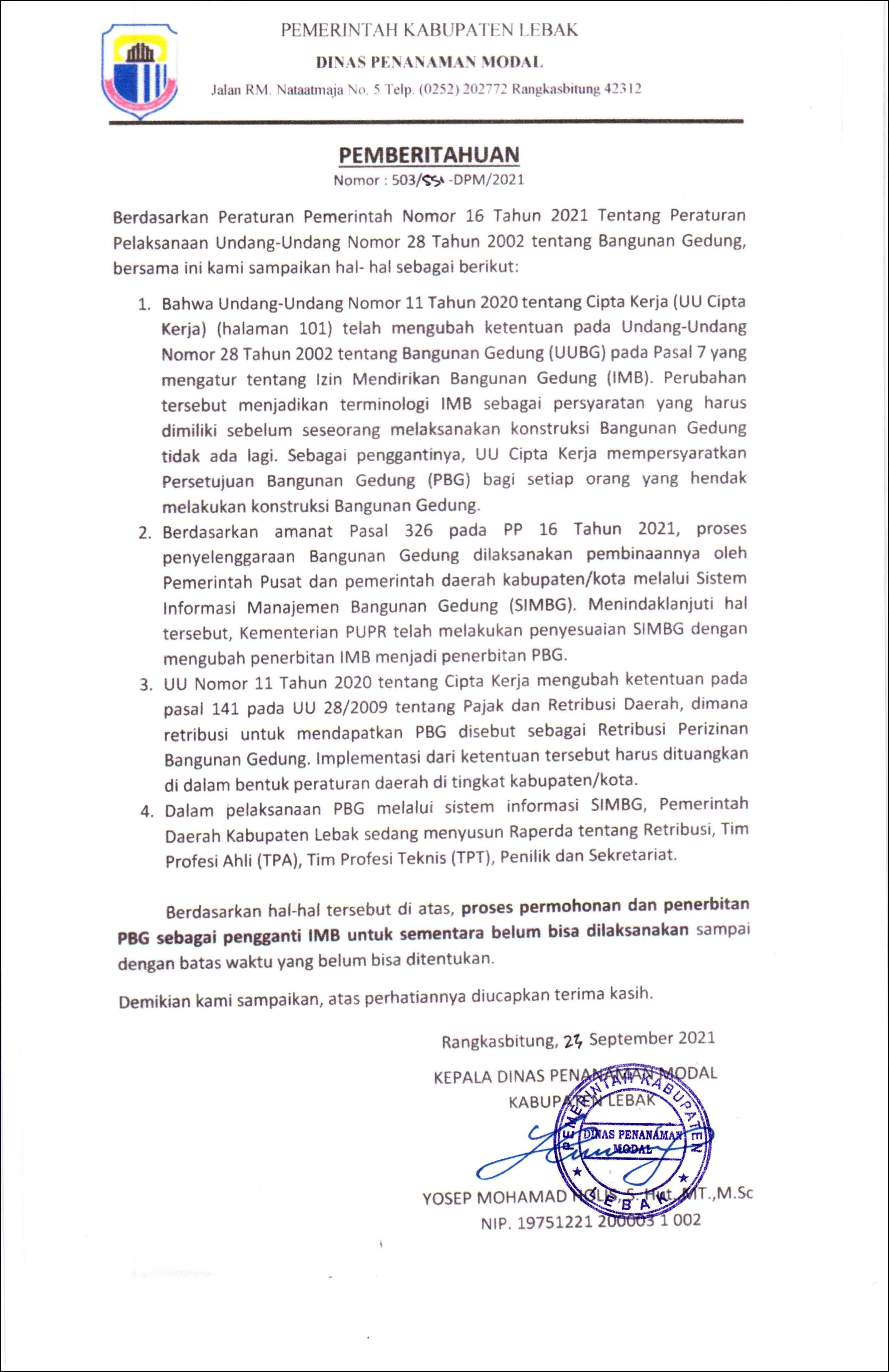 Contoh Surat Pernyataan Penyerahan Pengelolaan Tanah Dan Bangunan Untuk Berusaha