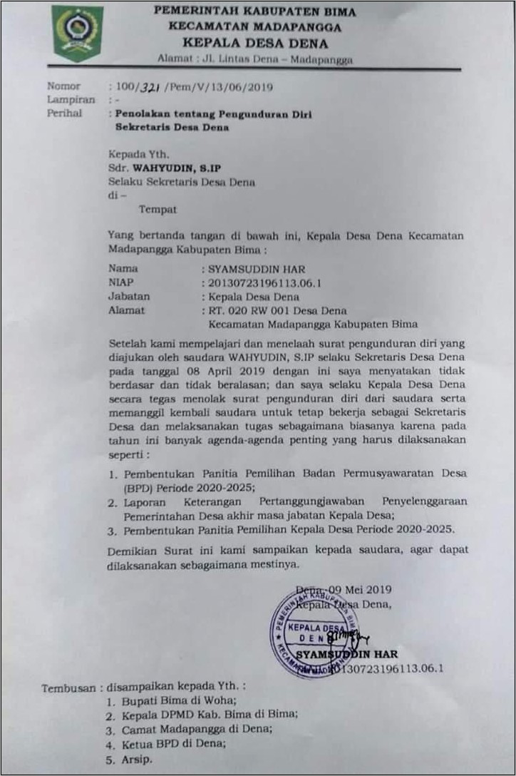 Contoh Surat Pernyataan Peonlakan Pembangunan