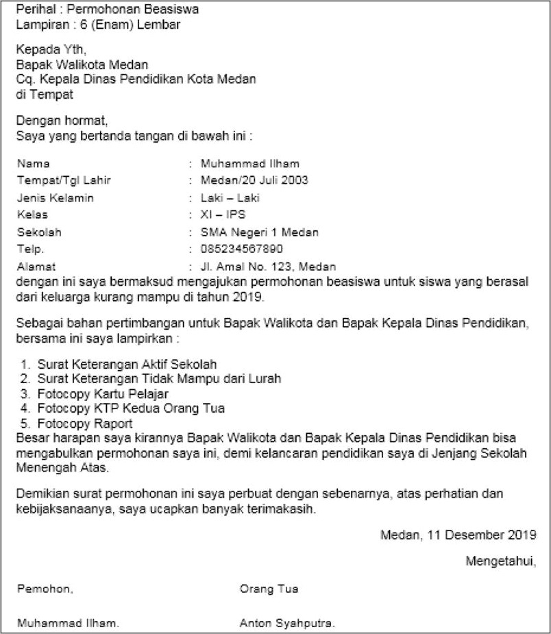 Contoh Surat Pernyataan Permohona