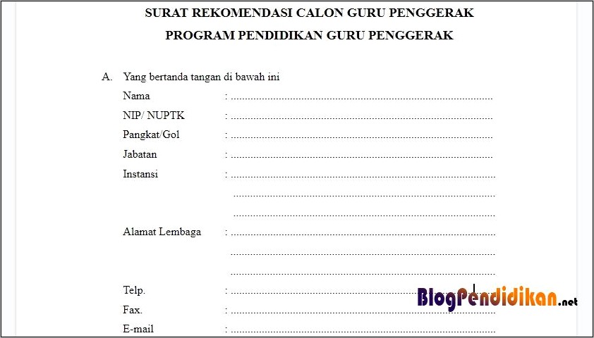 Contoh Surat Pernyataan Pernyataan Tidak Mengikuti Diklat Guru