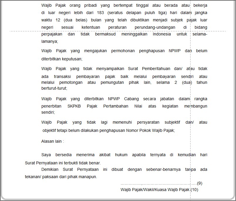 Contoh Surat Pernyataan Perusahaan Belum Ada Pajak