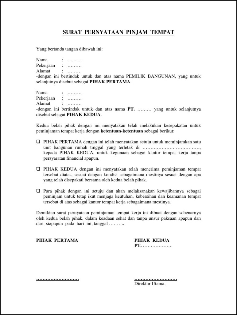 Contoh Surat Pernyataan Pinjam Sertifikat Untuk Jaminan Bank