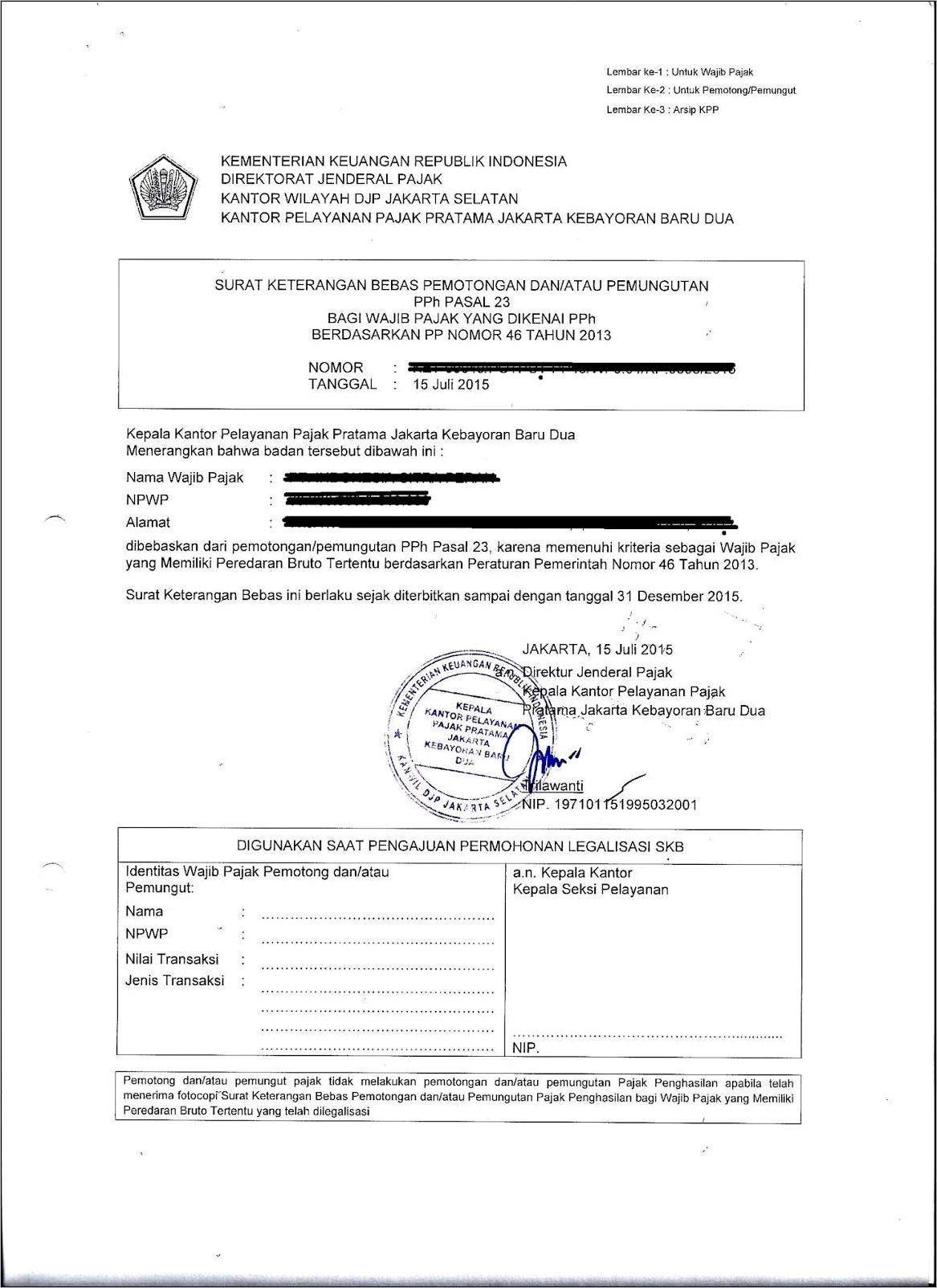 Contoh Surat Pernyataan Pp 46