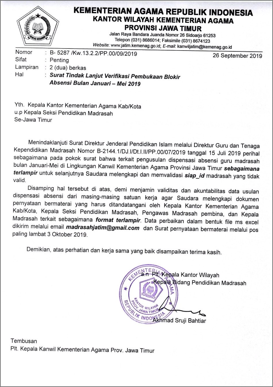 Contoh Surat Pernyataan Pretest Ppg