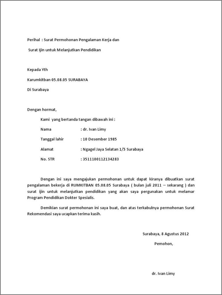 Contoh Surat Pernyataan Referensi Perusahaan