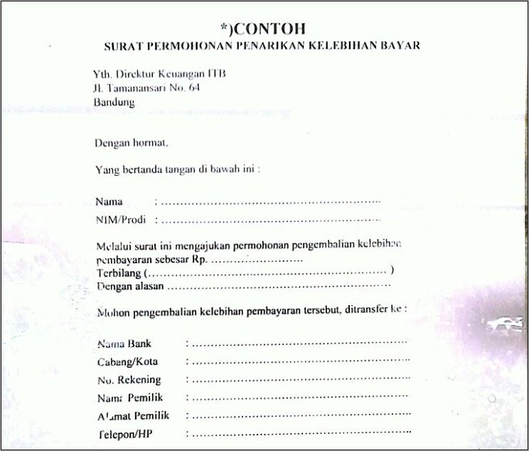 Contoh Surat Pernyataan Rs Tidak Double Claim