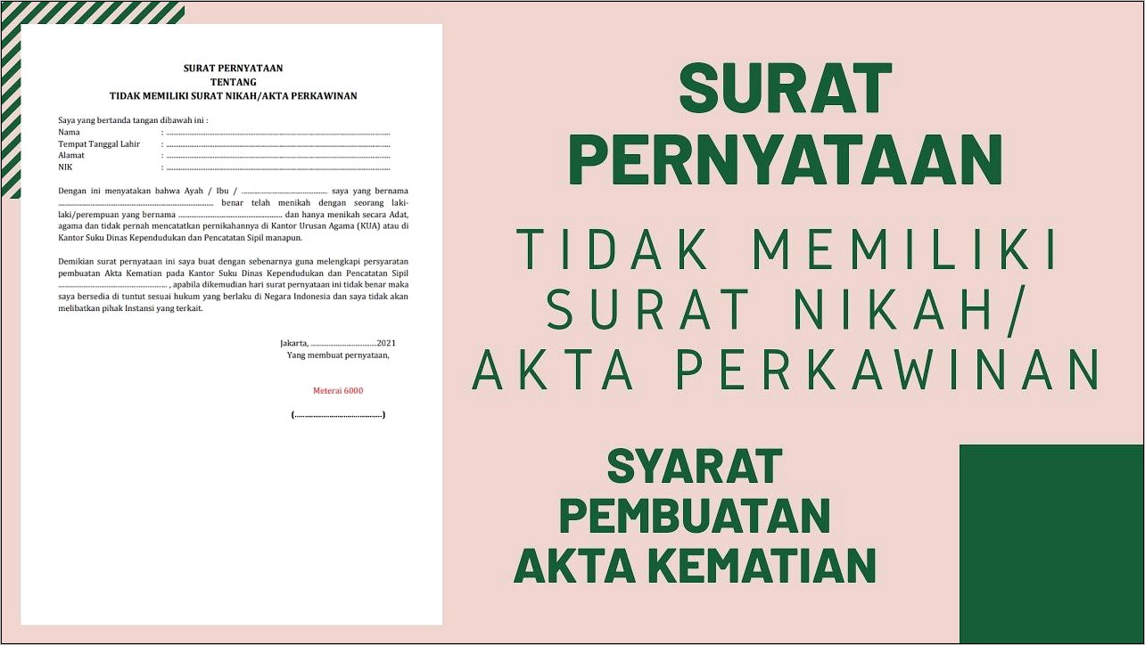 Contoh Surat Pernyataan Sakramen