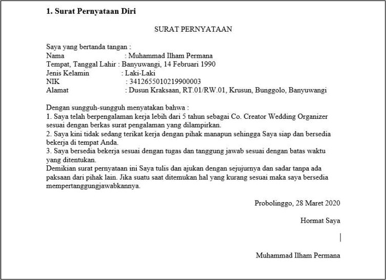 Contoh Surat Pernyataan Salah Kirim Barang