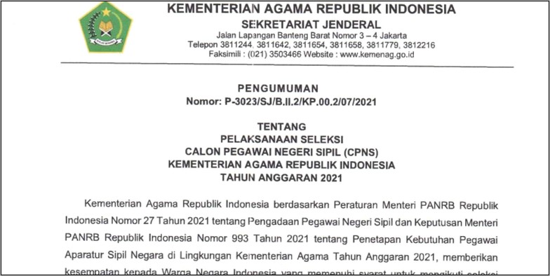 Contoh Surat Pernyataan Siap Ditempatkan Di Seluruh Wilayah Nkri Kemenag