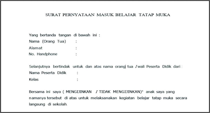 Contoh Surat Pernyataan Siswa Sekolah