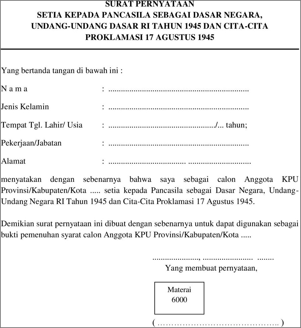 Contoh Surat Pernyataan Skors