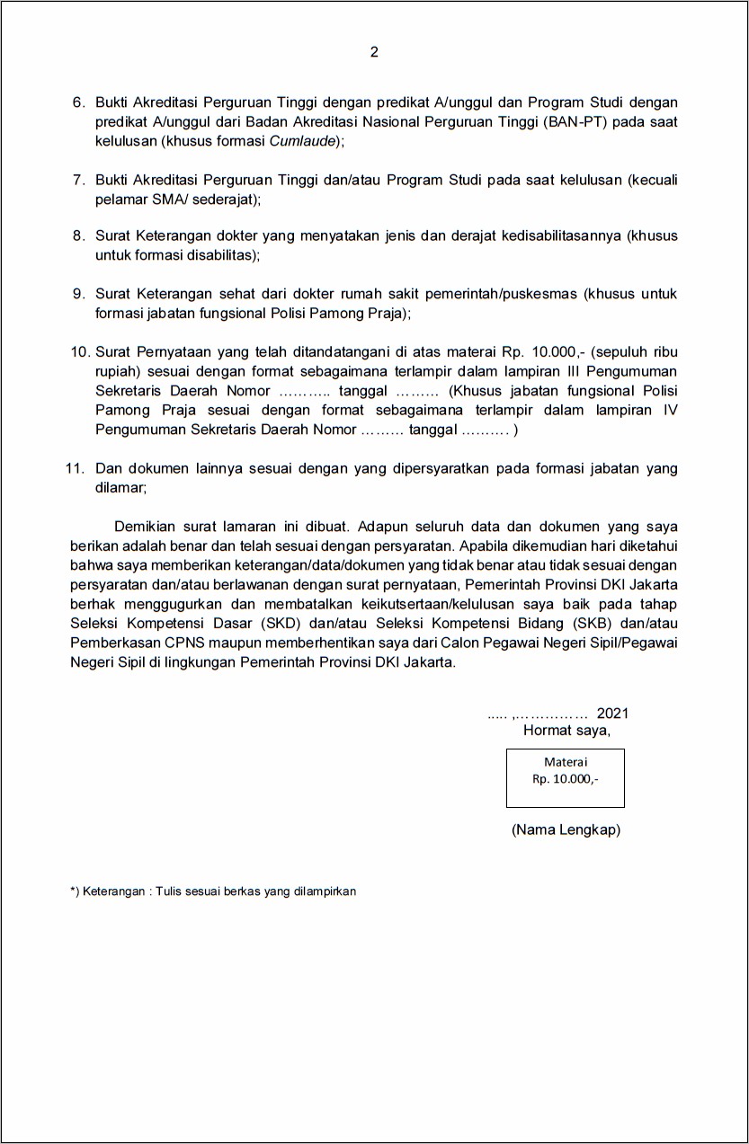 Contoh Surat Pernyataan Slta Sedrajat