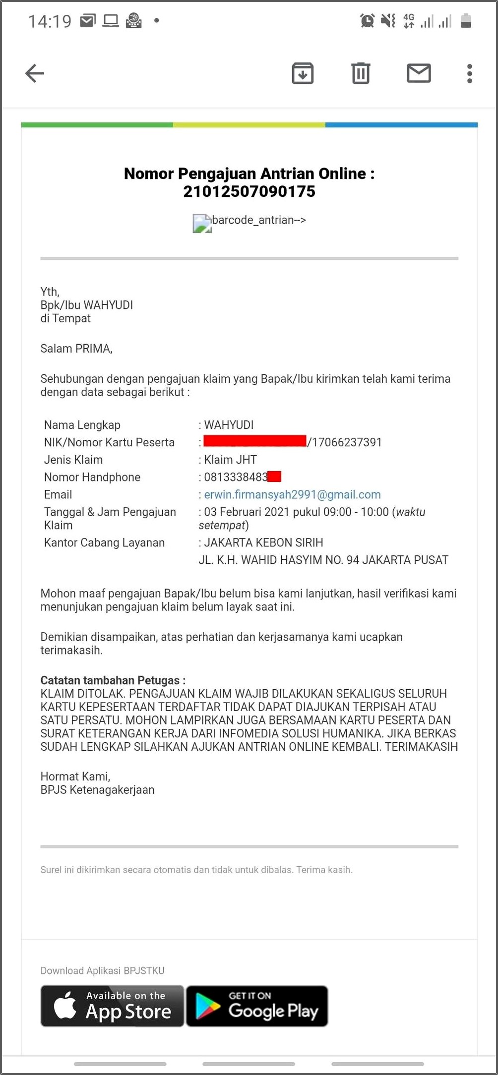 Contoh Surat Pernyataan Sudah Terdaftar Bpjs