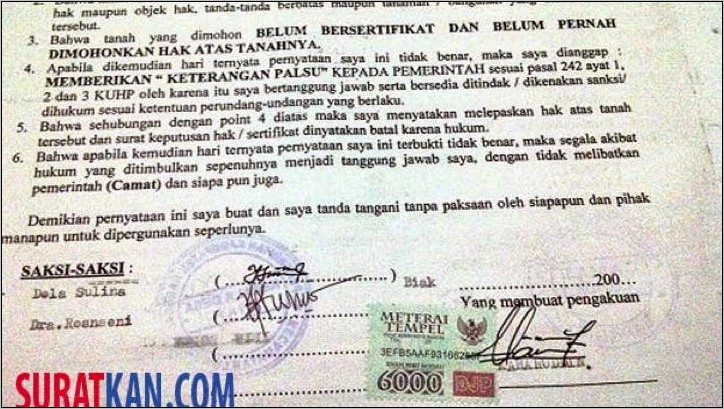 Contoh Surat Pernyataan Taat Peraturan Bermaterai