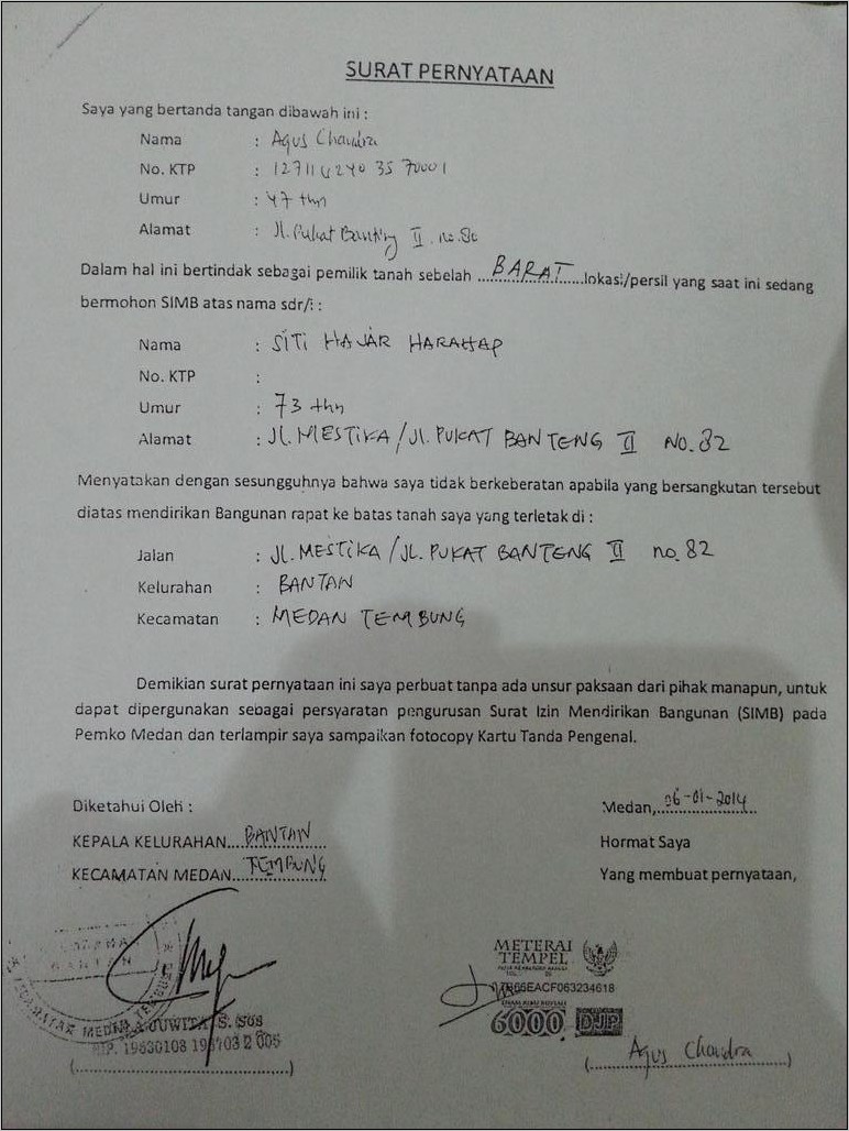 Contoh Surat Pernyataan Tanda Tangan Ksm Umm