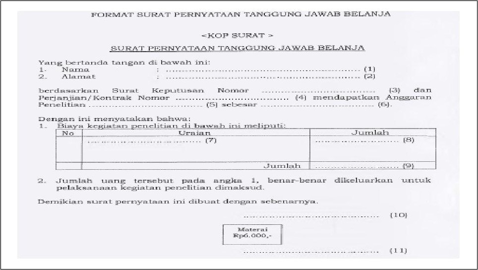 Contoh Surat Pernyataan Tanggungjawab Belanja Sptb 2019