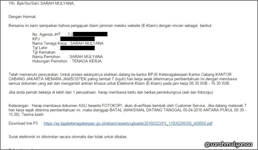 Contoh Surat Pernyataan Terkait Penutupan Bpjs Ketenagakerjaan