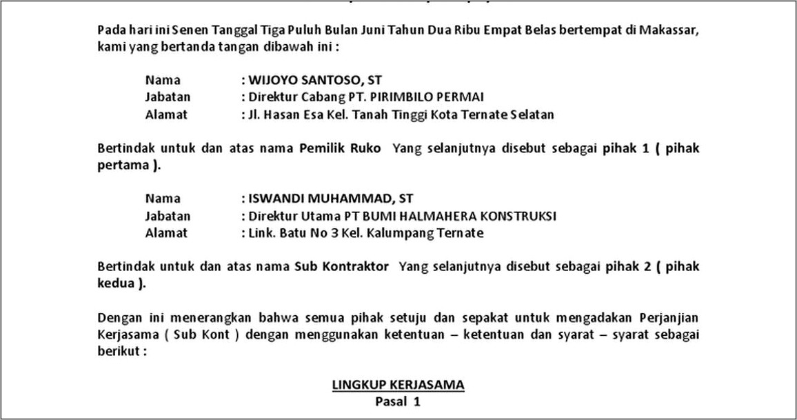 Contoh Surat Pernyataan Tidak Ada Ijin Usaha Jasa Kontruksi