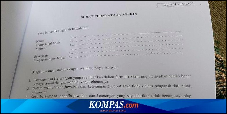 Contoh Surat Pernyataan Tidak Akan Menggunakan Politik Uang