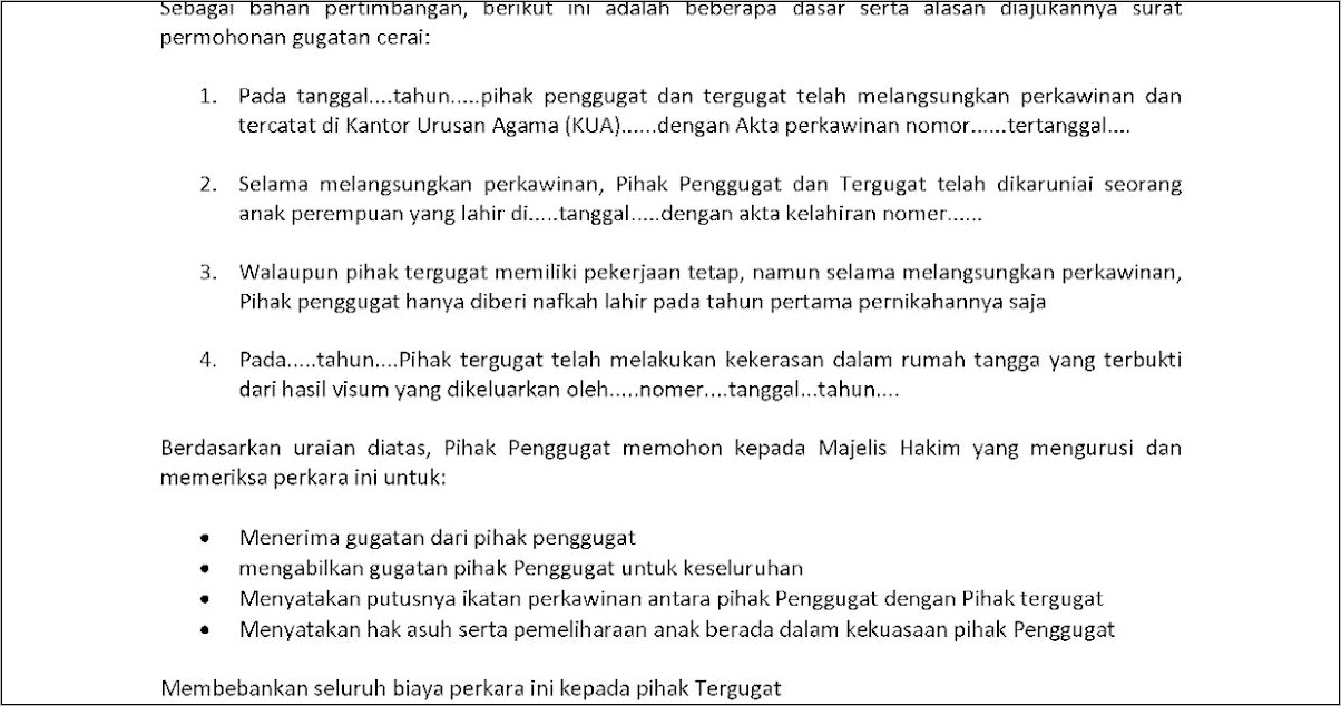 Contoh Surat Pernyataan Tidak Berada Dalam Ikatan Perkawinan