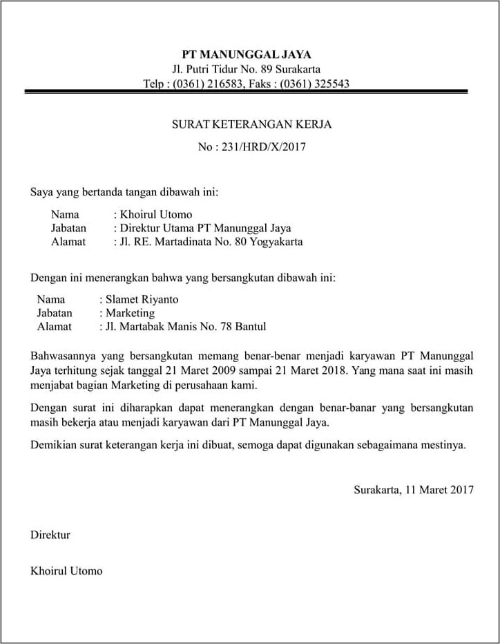 Contoh Surat Pernyataan Tidak Berobat Untuk Perusahaan