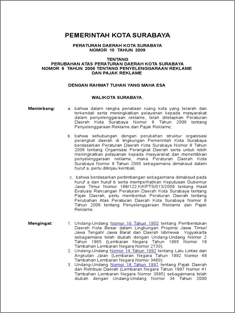 Contoh Surat Pernyataan Tidak Berubah Bentuk Reklame Kota Surabaya Doc