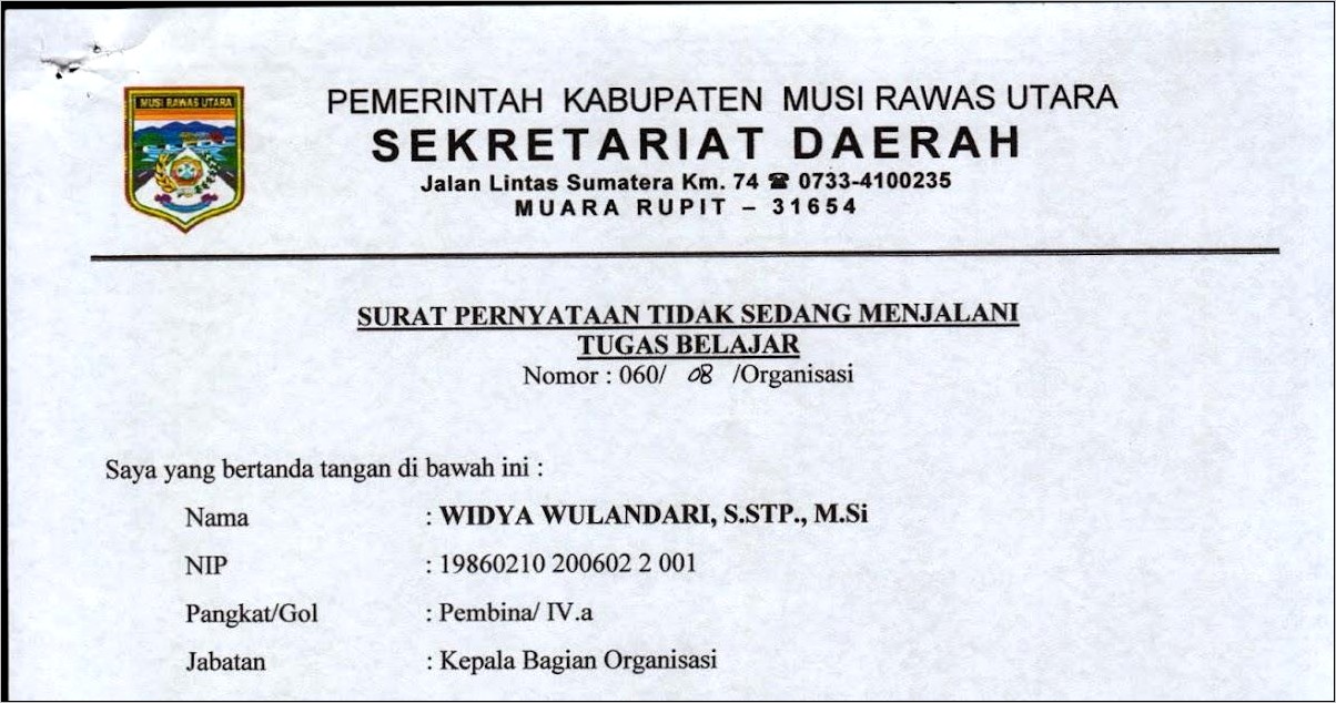 Contoh Surat Pernyataan Tidak Keberatan Mengoperasikan Bmd