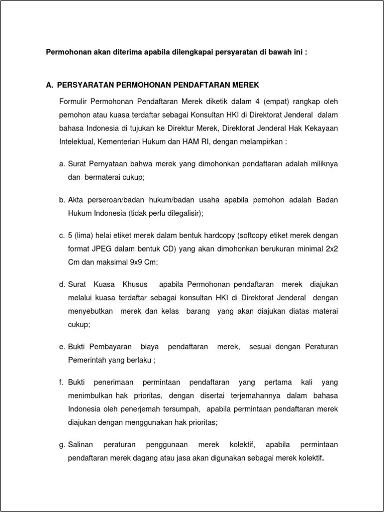 Contoh Surat Pernyataan Tidak Keberatan Merek Dagang