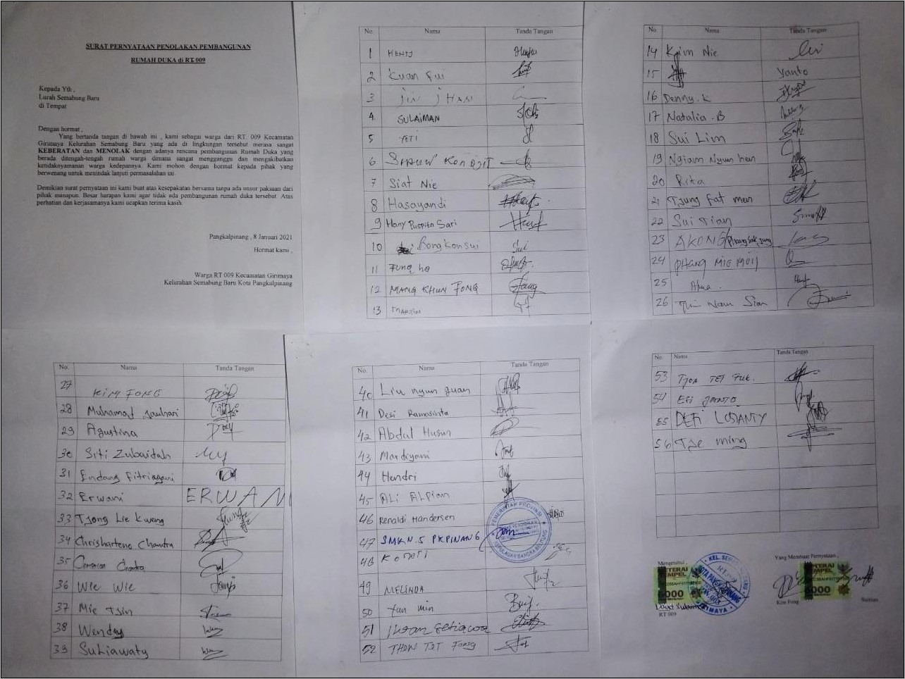 Contoh Surat Pernyataan Tidak Keberatan Pembanguan Masjid