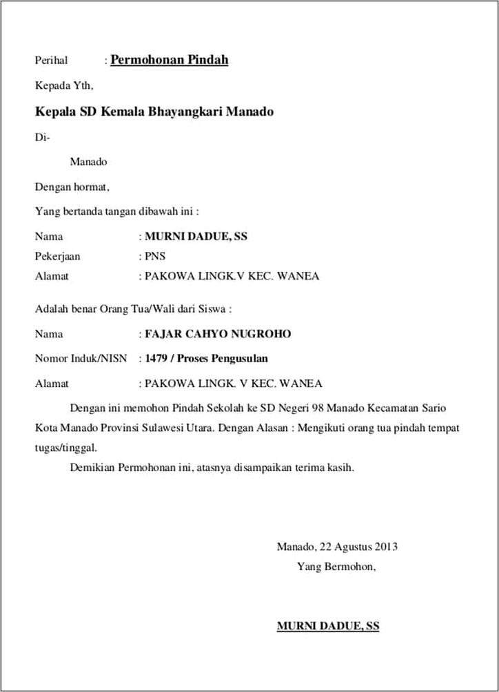 Contoh Surat Pernyataan Tidak Mau Sekolah