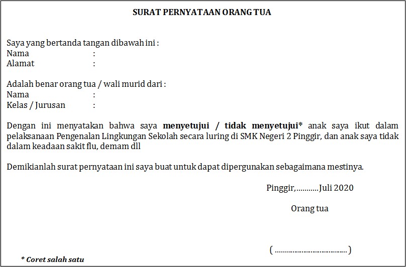 Contoh Surat Pernyataan Tidak Melakukan Coretan Saat Kelulusan Siswa