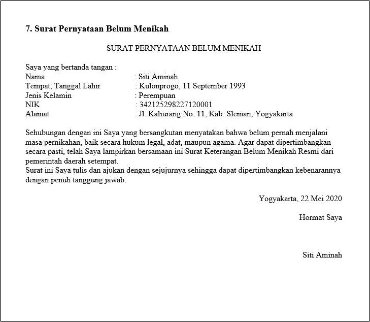 Contoh Surat Pernyataan Tidak Melakukan Pencurian
