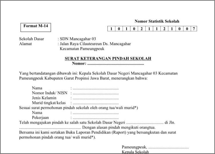 Contoh Surat Pernyataan Tidak Mengikuti Kegiatan Kantor