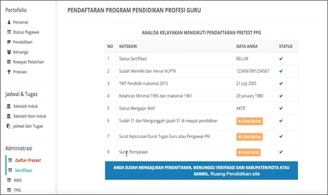 Contoh Surat Pernyataan Tidak Mengikuti Ppg