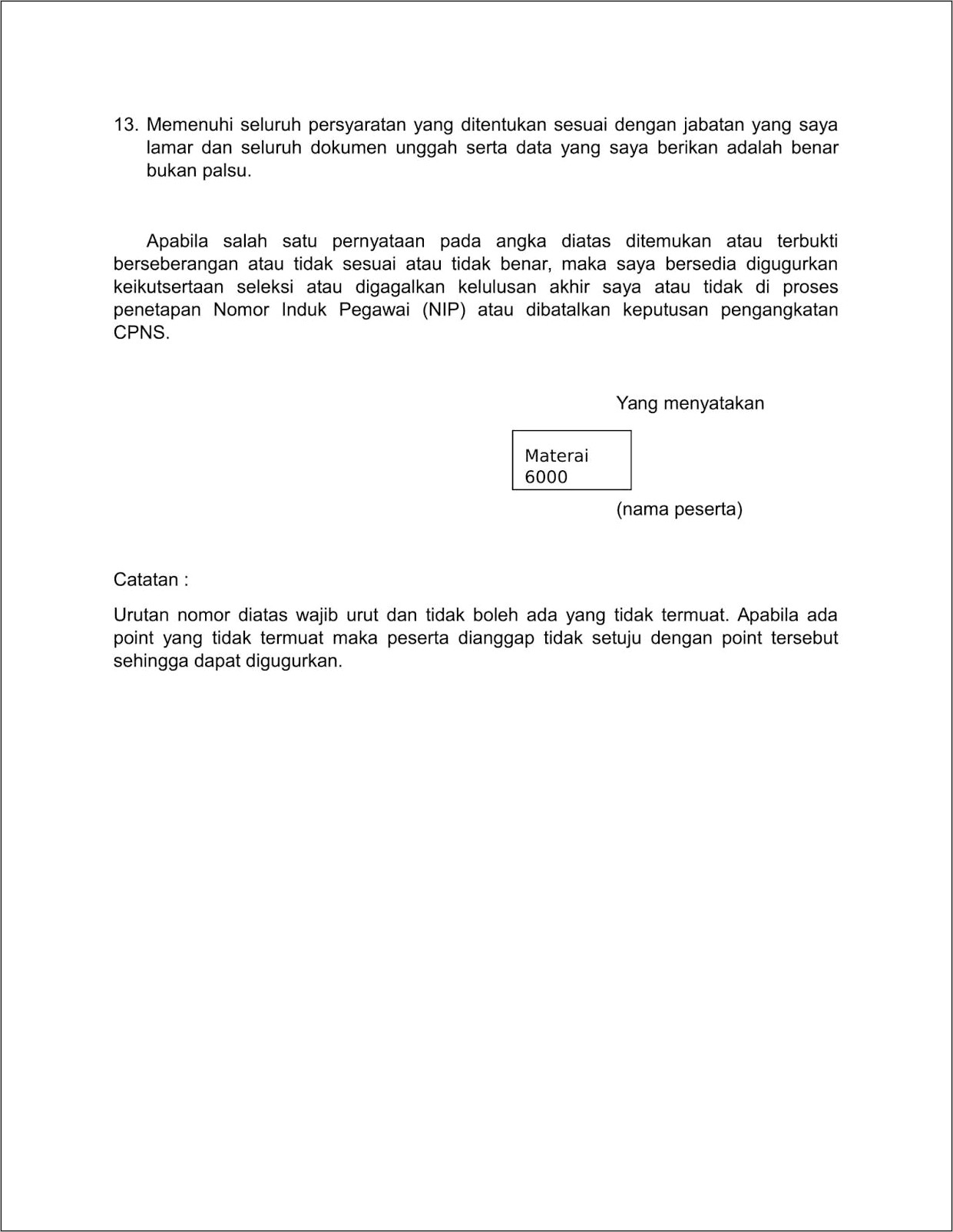 Contoh Surat Pernyataan Tidak Menyebarkan Data