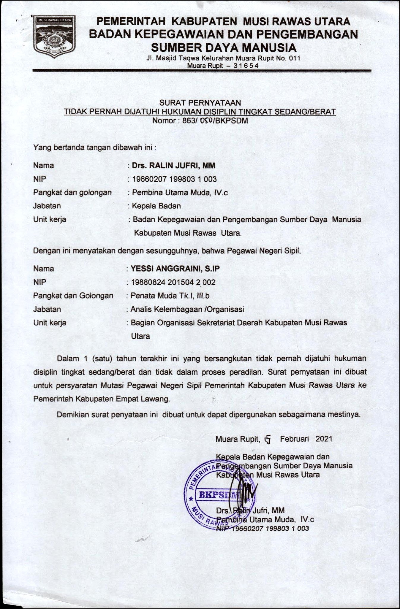 Contoh Surat Pernyataan Tidak Pernah Daftar Sekolah