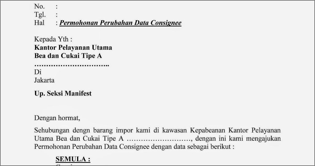 Contoh Surat Pernyataan Tidak Submit Manifest