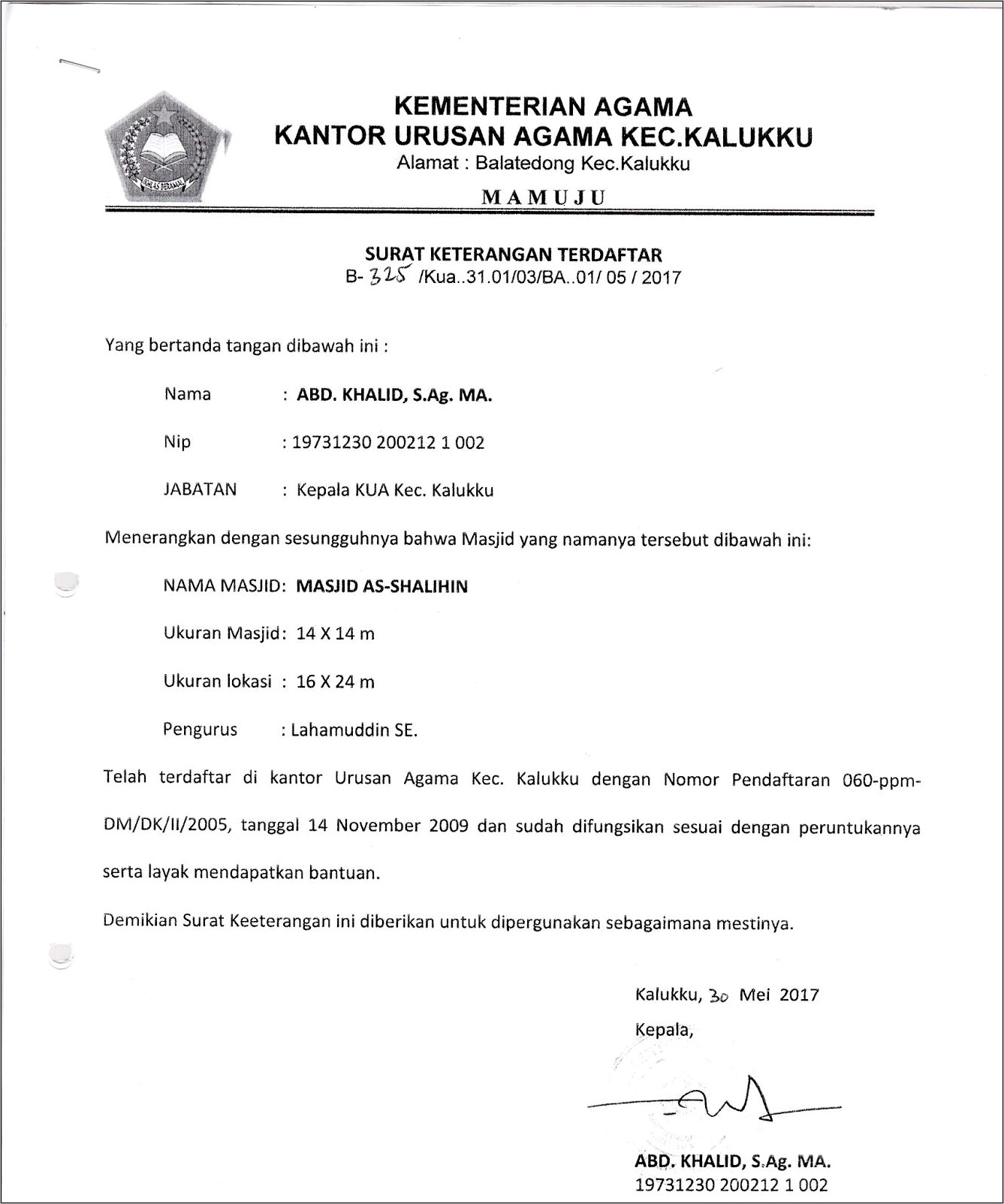 Contoh Surat Pernyataan Tidak Terdaftar