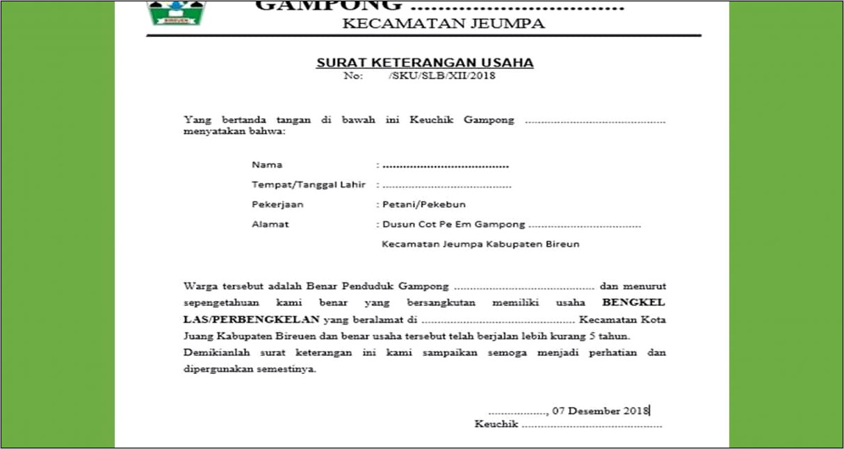 Contoh Surat Pernyataan Tidakada Yang Memiliki