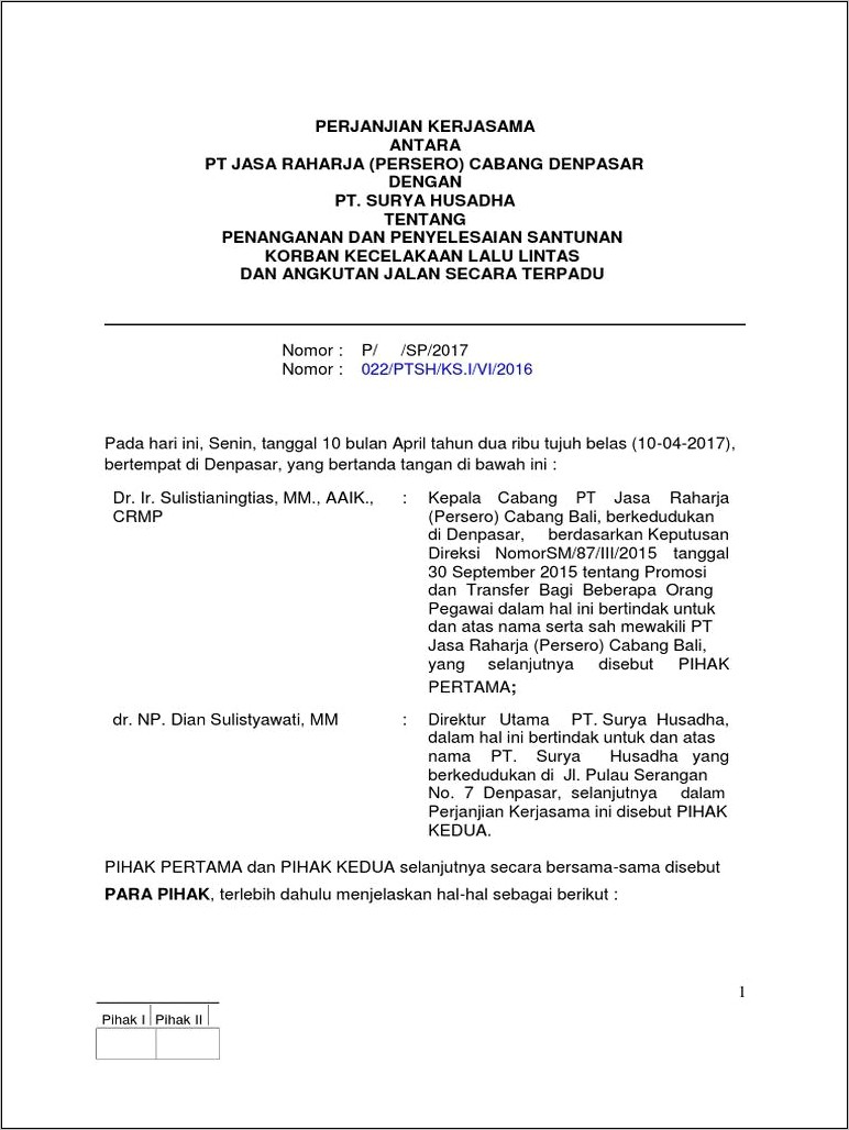 Contoh Surat Pernyataan Tunda Operasi Jasa Raharja