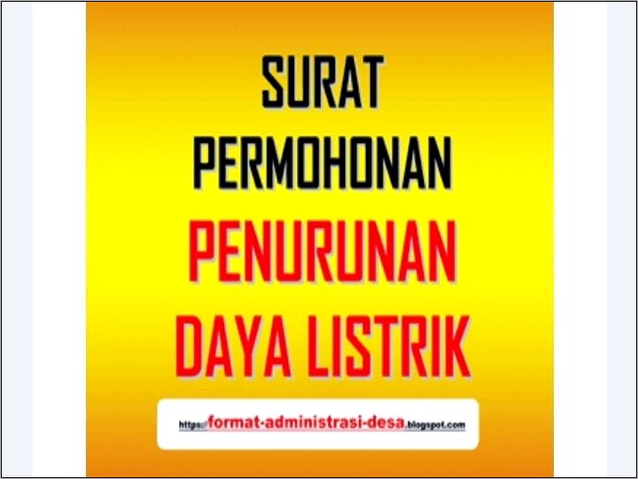 Contoh Surat Pernyataan Turun Daya Pln