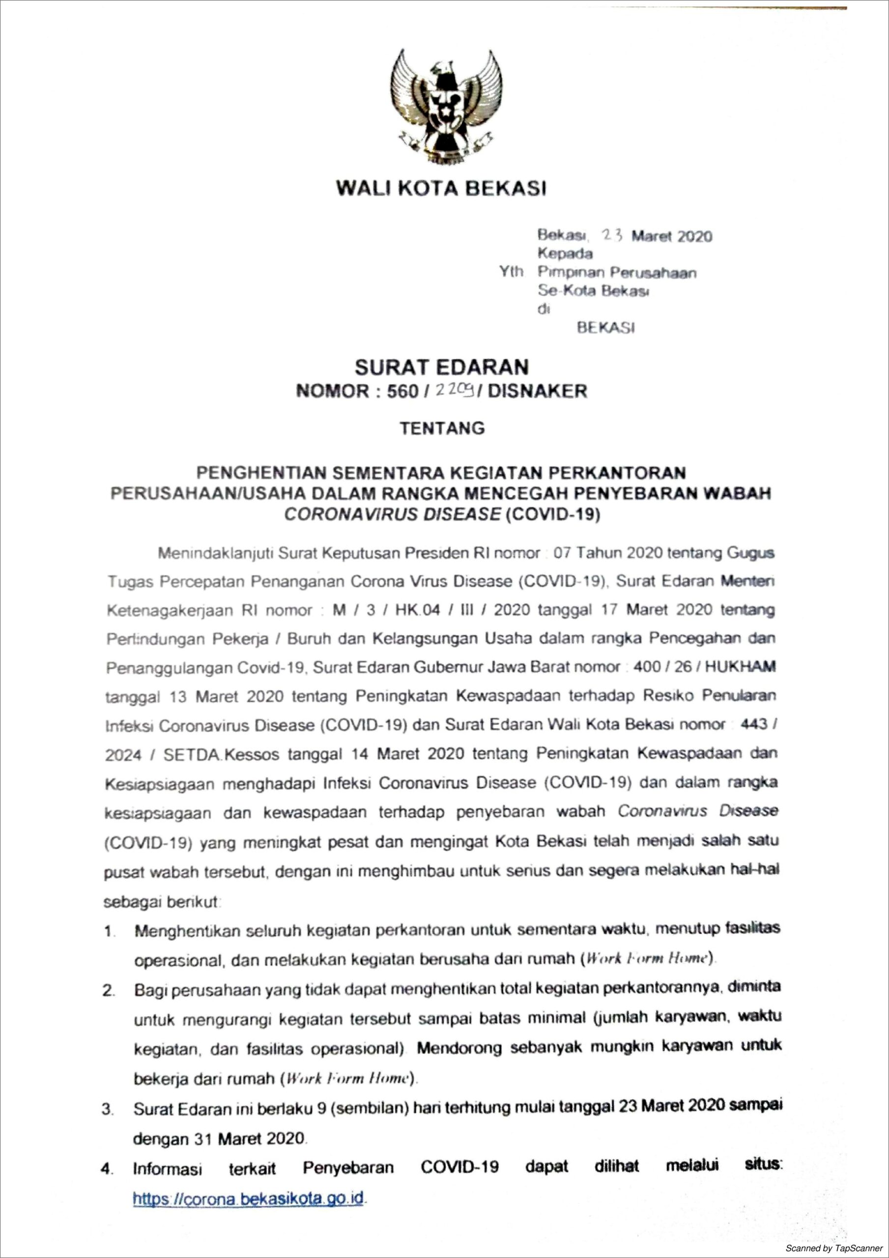 Contoh Surat Pernyataan Tutup Perusahaan