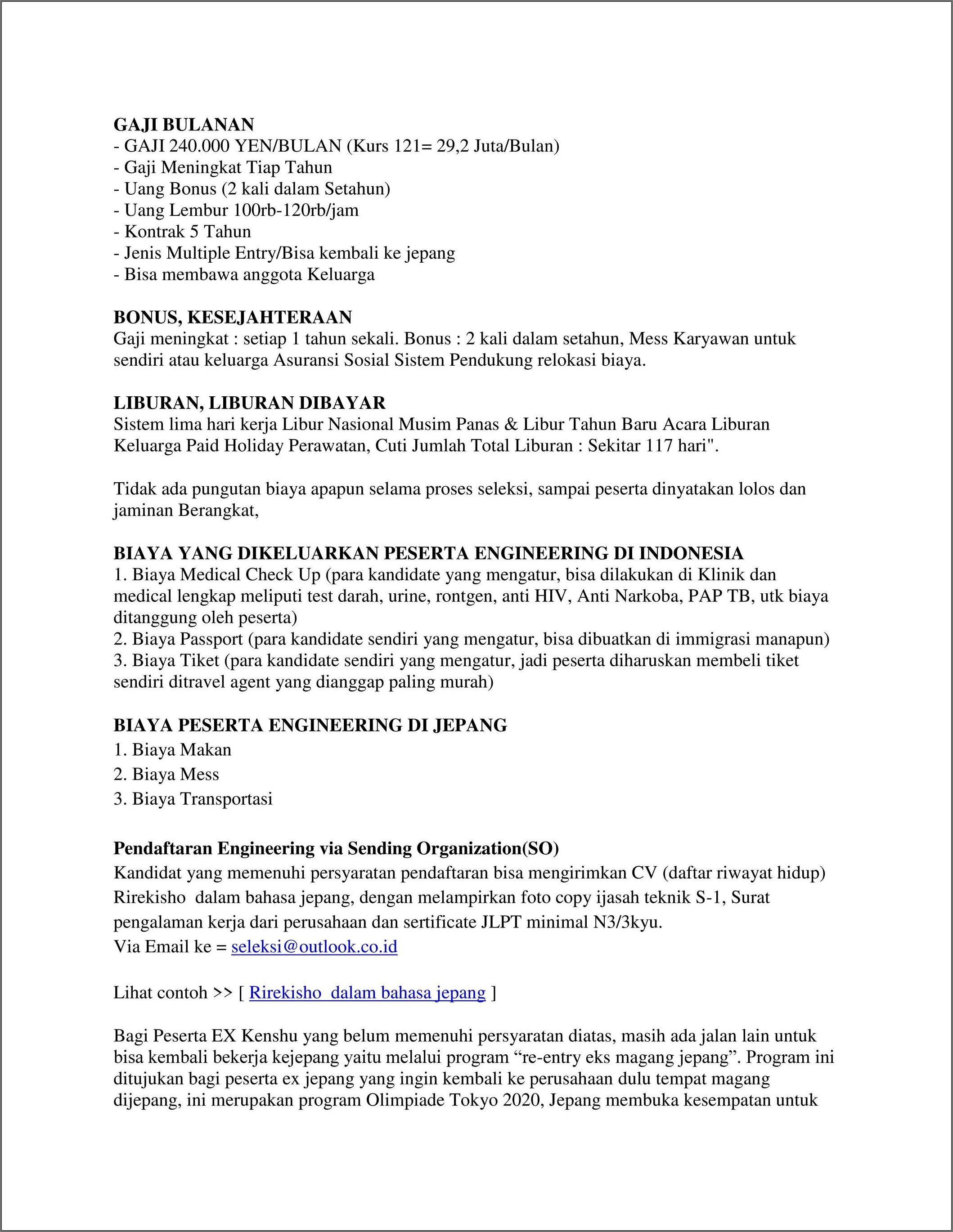 Contoh Surat Pernyataan Untuk Kedutaan Jepang